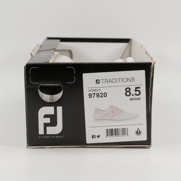 FootJoy Women's Traditions 'Grey / Pink' 97920 Leather Golf Shoes size 8.5 - Picture 9 of 9